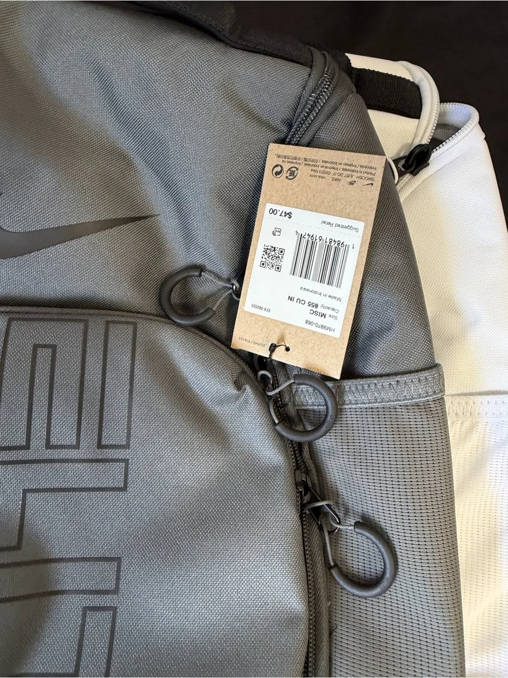 Nike Varsity Elite Gray Shoe Bag Model HM9970-068